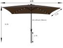 10 X 6.5T Rectangular Patio Umbrella Solar Led Lighted Outdoor Market Table Waterproof Umbrella Sunshade With Crank And Push Button Tilt For Garden De