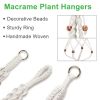 5 Packs Macrame Plant Hangers With 5 Hooks, Different Tiers, Handmade Cotton Rope Hanging Planters Set Flower Pots Holder Stand, For Indoor Outdoor Bo