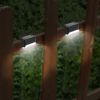 4Pcs Solar Powered Led Step Lights Outdoor Water-Resistant Dusk To Dawn Sensor Fence Lamps For Stairs Yard Railing