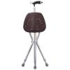 Hold 286.6 Lbs Cane With Seat Combo Aluminum Alloy Portable Led Folding Walking Stick Chair Height Adjustable Heavy Duty Thick Stool Handy Unisex For