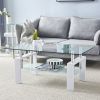 110*60*45.5Cm Double-Glazed Dining Table Stainless Steel Table Legs
