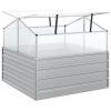 Garden Raised Bed With Greenhouse 39.4"X39.4"X33.5" Silver