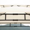 12Ft.Lx4.3Ft.W Iron Double Tiered Backyard Patio Bbq Grill Gazebo With Bar Counters, Beige