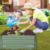 Bosonshop Raised Garden Bed Steel Planter Box Galvanized Anti-Rust Coating Planting Vegetables Herbs And Flowers For Outdoor, Square