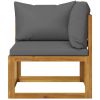 2-Seater Patio Bench With Dark Gray Cushions
