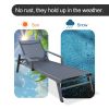 3 Pcs  Patio Chaise Lounges Set With Side Table Outdoor Adjustable Reclining Lounge Chairs With Wheels 330Lbs Capacity