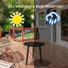 Outdoor Aluminum Side Table Weather Resistant Round Small Coffee Table
