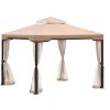 Gazebo Tent Outdoor Portable Gazebo Canopy Shelter-Khakii Xh