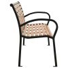 Garden Bench 49.2" Steel And Wpc Black And Brown