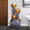3 Tier Metal Floor Indoor/Outdoor Water Fountain For Indoor/Outdoor Art Decor