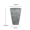 2 Pcs 20"H Tall Planters Plastic Plant Pots With Drainage, 12"W Large Square Tree Pot With Cement Pattern, Cement Gray