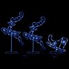 Acrylic Christmas Flying Reindeer & Sleigh 102.4"X8.3"X34.3" Blue