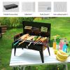 16.7X10X17.7In Portable Charcoal Grill Foldable Bbq Suitcase Grill Shelf For Outdoor Camping Picnics Garden Grilling