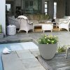 2 Pcs 9" Round Plant Pots, Flower Pots With Drainage Holes, Light Gray
