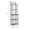 5 Tier Multiuse Black Metal Metal Storage Shelves Steel Baker' S Rack Organizer Rack For Kitchen/Garage/Bathroom/Laundry Rt
