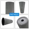 2 Pcs 24"H Tall Planters Plastic Plant Pots With Drainage, 14"W Large Round Tree Pot With Cement Pattern, Dark Grey