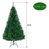 8Ft Christmas Tree With 1138 Branches Folding Metal Christmas Tree Stand, Xmas Pine Tree For Indoor Outdoor Holiday Decoration
