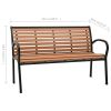 Garden Bench 49.2" Steel And Wpc Black And Brown