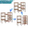 100% Bamboo High-Grade Plant Shelf Multi-Functional 9-Layer Shelf Flower Pot Shelf Display Shelf 96 * 90 * 33Cm-Dark Brown Rt
