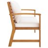 Garden Bench 47.2" With Cream Cushion Solid Acacia Wood