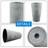 2 Pcs 20"H Tall Planters Plastic Plant Pots With Drainage, 12"W Large Round Tree Pot With Cement Pattern, Cement Gray