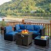 30 Inch 50000 Btu Square Propane Gas Fire Pit Table With Table Cover