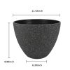 2 Pcs 12" Round Plant Pots, Flower Pots With Drainage Holes, Black