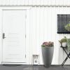 2 Pcs 20" H Tall Planters Plastic Plant Pots With Drainge, 11" W Large Round Tree Pot With Marble Pattern, Black