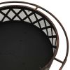Rustic Fire Pit With Poker 29.9" Xxl Steel