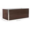 Raised Garden Bed 63"X31.5"X17.7" Galvanized Steel Brown
