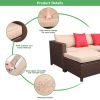 Outdoor 5-Piece Set Patio Furniture Sectional Sofa Sets All Weather Rattan Manual Wicker Conversation Set With Cushions And Table Xh