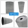 2 Pcs 20"H Tall Planters Plastic Plant Pots With Drainage, 12"W Large Round Tree Pot With Cement Pattern, Dark Grey