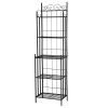 5 Tier Multiuse Black Metal Metal Storage Shelves Steel Baker' S Rack Organizer Rack For Kitchen/Garage/Bathroom/Laundry Rt