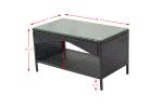 Patio Outdoor Rattan Furniture -4 Piece Loveseat +2 Armchair+Coffie Table For Garden 4 Pc Garden Patio Furniture