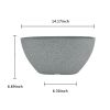 2 Pcs 14" Oval Plant Pots, Flower Pots With Drainage Holes, Plastic Planter With Marble Pattern For Home Garden, Light Gray