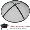 Outdoor Portable 32 Inch Steel Round Fire Pit With Bbq Grill;  Cooking Grate;  Spark Screen;  Fire Poker;  Cover;  Fireplaces For Outside Wood Burning