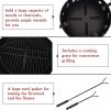 Outdoor Portable 32 Inch Steel Round Fire Pit With Bbq Grill;  Cooking Grate;  Spark Screen;  Fire Poker;  Cover;  Fireplaces For Outside Wood Burning