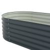 Garden Raised Bed 94.4"X31.4"X17.3" Galvanized Steel Gray