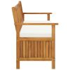 Storage Bench With Cushion 58.2" Solid Acacia Wood