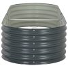 Garden Raised Bed 94.4"X31.4"X17.3" Galvanized Steel Gray