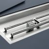 Aluminum Alloy Fire Pit Table 55000Btu Outdoor With Glass Wind Guard For Garden Patio