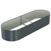 Garden Raised Bed 94.4"X31.4"X17.3" Galvanized Steel Gray