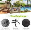 Meooem Outdoor Metal Patio Dining Table With Umbrella Hole, Metal Steel Square Backyard Bistro Table For Garden, Poolside, Backyard, Black