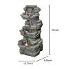 24Inches Rock Outdoor Waterfall Fountain With Led Lights For Garden Decor