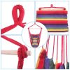 Free Shipping Distinctive Cotton Canvas Hanging Rope Chair With Pillows Rainbow Yj