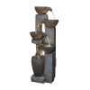 39Inches Outdoor Water Fountains With Led Lights For Garden Decor