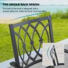 Outdoor Black Stackable Dining Chairs Set Iron Patio Chairs Set Of 2 With Armrest Seating Chairs For Garden, Backyard