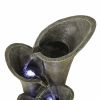Outdoor Fountain 39.4Inches Faux Stone Led Floor-Standing Water Fountain