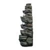 Outdoor Fountain 40.5Inches High Rocks Outdoor Water Fountain With Led Lights