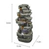 32.6Inches Rock Water Fountain With Led Lights
